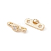 Rack Plating Brass Pave Clear Cubic Zirconia Connector Charms X-KK-G433-04LG-1