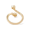 Clear Cubic Zirconia Snake Open Cuff Ring RJEW-B043-01-2