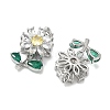 Brass Micro Pave Cubic Zirconia Rotatable Pendants KK-A287-02P-2