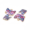 Alloy Enamel Pendants ENAM-M046-10G-A-3