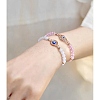 5Pcs 5 Style Rhinestone Evil Eye Link Bracelets Set with Glass & Resin Beaded BJEW-SW00104-5