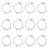 12Pcs 304 Stainless Steel Rolo Chain Slider Bracelet/Bolo Bracelets Making MAK-UN0001-19-1