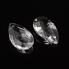 Faceted Teardrop Transparent Glass Pendants X-EGLA-R085-03-1