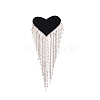 Heart with Tassel Glitter Hotfix Rhinestone DIY-WH0301-05-2