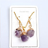 Nuggets Natural Amethyst Pendant Necklaces & Dangle Earrings Sets FS-WGD81FA-01-1