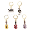 Musical Theme Alloy Enamel Pendant Decorations HJEW-JM01848-1