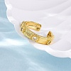 Brass Micro Pave Clear Cubic Zirconia Cuff Rings for Women RJEW-Q009-11G-5