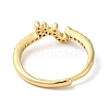 Rack Plating Brass Cubic Zirconia Arabic Letters Adjustable Rings for Women RJEW-S407-10G-07-3