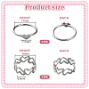 2 Set Heart Alloy Finger Cuff Ring Sets RJEW-LP0003-47-2