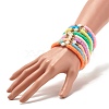 Handmade Polymer Clay Heishi Beads Stretch Bracelets Set with Heart Patter Beads for Women BJEW-JB07450-2