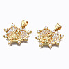 Brass Micro Pave clear Cubic Zirconia Pendants ZIRC-N039-165-NF-3