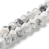 Natural Howlite Star Cut Round Beads Strands G-M418-C16-01-1