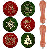 CRASPIRE Christmas Theme 6Pcs  Brass Wax Seal Stamp Head AJEW-CP0001-87C-1