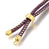 Braided Cotton Cord Slider Bracelet Making MAK-R001-01G-18-3