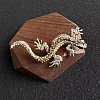 Gecko Alloy Rhinestone Brooches PW-WG0B0D3-01-3