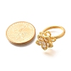 Flower Rotatable Finger Ring for Women RJEW-U035-01G-03-5