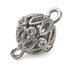 Brass Micro Pave Clear Cubic Zirconia Connector Charms KK-A230-06E-P-2