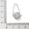 Brass Micro Pave Clear Cubic Zirconia Magnetic Clasps KK-Z083-17P-3