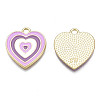 Rack Plating Light Gold Alloy Enamel Pendants ENAM-Q444-014N-RS-2