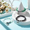 Gemstone & Synthetic Hematite Stretch Bracelet with Star Charm BJEW-JB07714-3