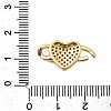 Brass Micro Pave Clear Cubic Zirconia Connector Charms KK-A266-09B-G-3