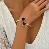 Alloy Jet Rhinestone Open Cuff Bangles for Women VZ3295-1