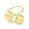 Rack Plating Brass Round Ball Cuff Rings RJEW-D015-01G-2