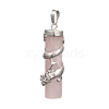 Natural Rose Quartz Pendants G-G825-03P-02-2