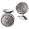 1 Pair Tibetan Style Brass Cufflinks for Men FIND-BBC0002-18-1