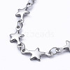 304 Stainless Steel Star Link Chain Necklaces NJEW-JN02888-01-2