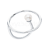 925 Sterling Silver Pearl Round Ring VB8352-4-1