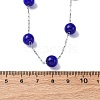 304 Stainless Steel Cat Eye Round Beads Handmade Chain Necklaces for Women NJEW-C073-01P-02-5