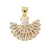 Brass Micro Pave Cubic Zirconia Pendants KK-P293-25A-G-1