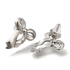 304 Stainless Steel Bowknot Stud Earrings EJEW-Z077-02P-2