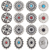 CHGCRAFT 15Pcs 15 Style 1-Hole Alloy Shank Buttons BUTT-CA0001-17-1