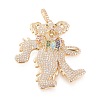 Brass Micro Pave Cubic Zirconia Pendants KK-R138-001G-1