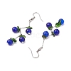 Spray Painted Crackle Glass Beads & Natural Diopside Chip Beads Dangle Earrings EJEW-JE06289-01-4