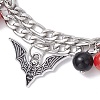 Halloween Theme 304 Stainless Steel Figaro Chains Multi-strand Bracelets BJEW-JB12094-03-3