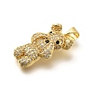 Rack Plating Brass Micro Pave Cubic Zirconia Enamel Pendants KK-L226-032G-01-2