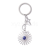 Stainless Steel with Natural Gemstone Pendants Keychain KEYC-JKC00776-4