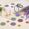 32Pcs 8 Styles Spray Painted 430 Stainless Steel Filigree Pendants STAS-TA0001-96-16