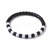 Two Tone Acrylic Column Beaded Stretch Bracelets for Women BJEW-JB10785-1