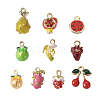 Craftdady 10Pcs 10 Style Golden Alloy Enamel Pendants ENAM-CD0001-22-10