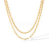 Stainless Steel Double Layer Necklaces for Women PW-WG2F46D-03-1