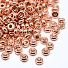 Brass Flat Round Spacer Beads KK-M085-14RG-NR-1