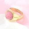 304 Stainless Steel Natural Rhodochrosite Finger Rings RJEW-F203-02G-02-3