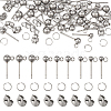  90Pcs 3 Size 202 Stainless Steel Ball Stud Earring Findings STAS-TA0002-22-1