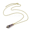 Natural Mixed Gemstone Faceted Bullet Shaped Pendant Necklaces NJEW-JN05026-01-5