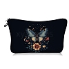 Flower Butterfly Print Polyester Cosmetic Zipper Pouches PW-WG2849A-02-1