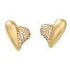 Brass Pave Clear Cubic Zirconia Stud Earrings EJEW-M088-08G-03-1